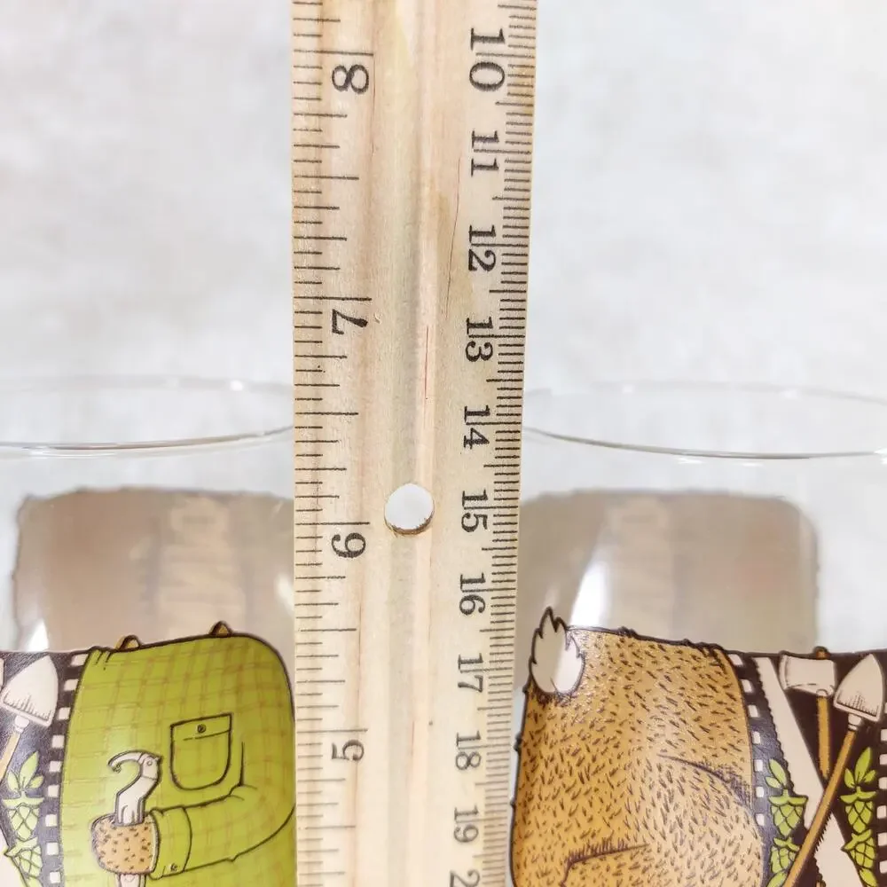 New Belgium Brewing Tulip Beer Glasses Snifter Pair 2014 Garden Rabbit - Picture 7 of 7